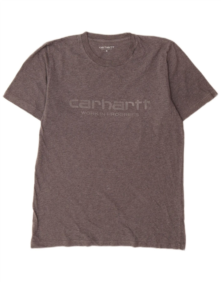 Carhartt Camiseta masculina gráfica top pequeno algodão cinza