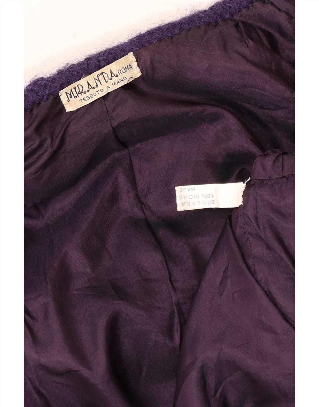 Jaqueta Blazer Feminina Vintage Reino Unido 18 XL Lã Xadrez Roxa