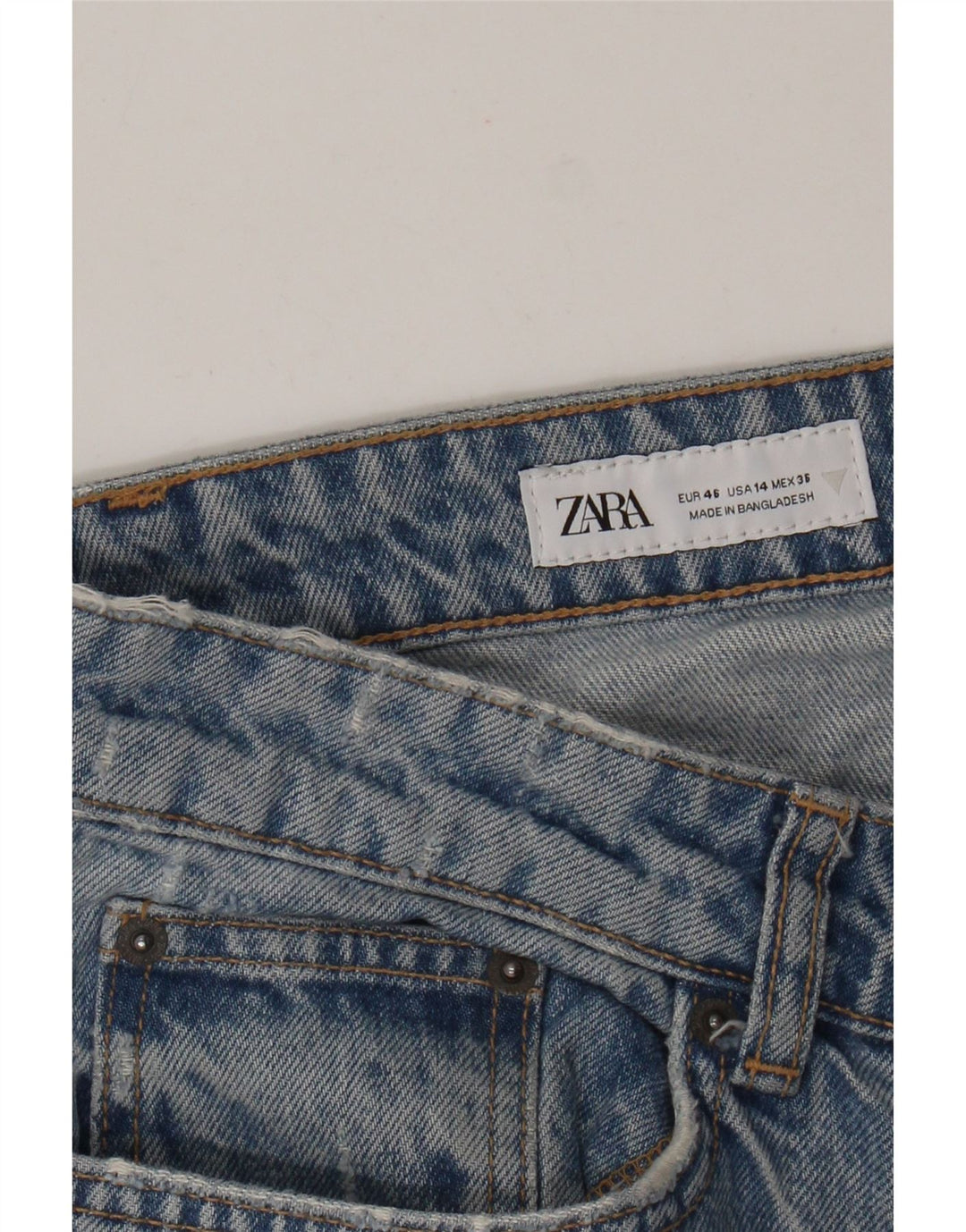 Calça jeans reta feminina Zara EU 46 XL W36 L29 azul