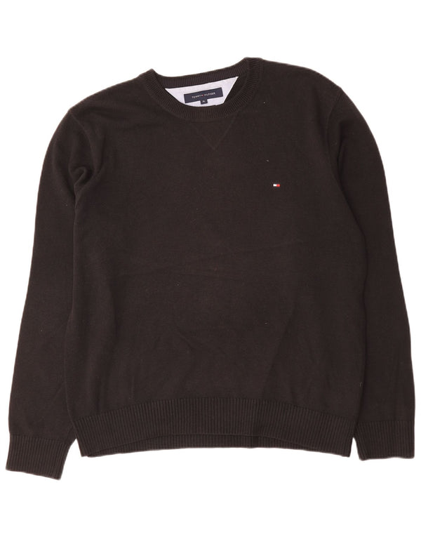Tommy Hilfiger Suéter masculino com gola canoa XL algodão preto