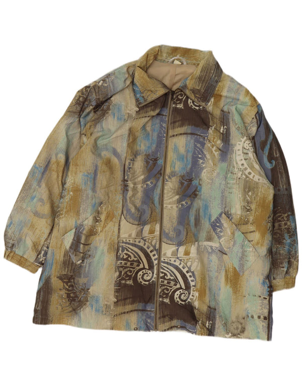 Sobretudo oversized feminino vintage IT 50 XL poliéster paisley multicolorido