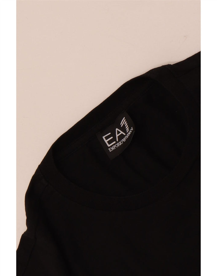 Camiseta gráfica masculina Emporio Armani Top médio preto