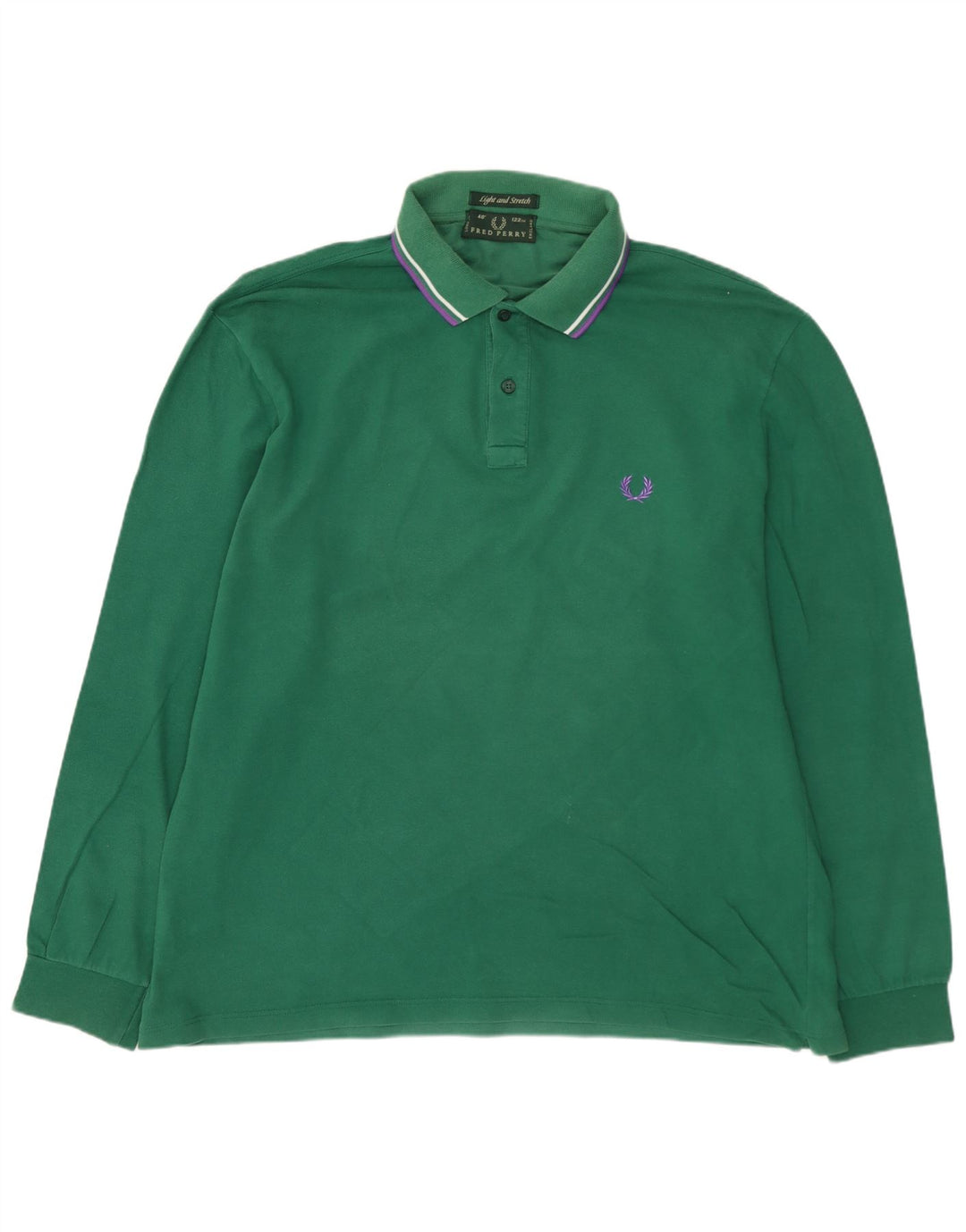 Camisa polo masculina de manga comprida FRED PERRY grande algodão verde