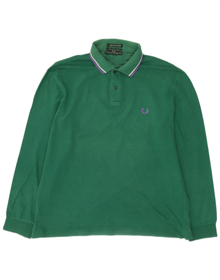 Camisa polo masculina de manga comprida FRED PERRY grande algodão verde