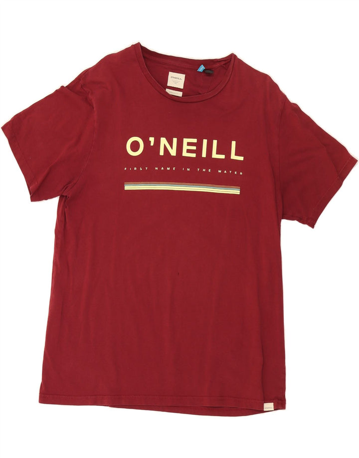 O'NEILL Mens Regular Fit Graphic T-Shirt Top Large Burgundy Cotton Vintage O'Neill and Second-Hand O'Neill from Messina Hembry 