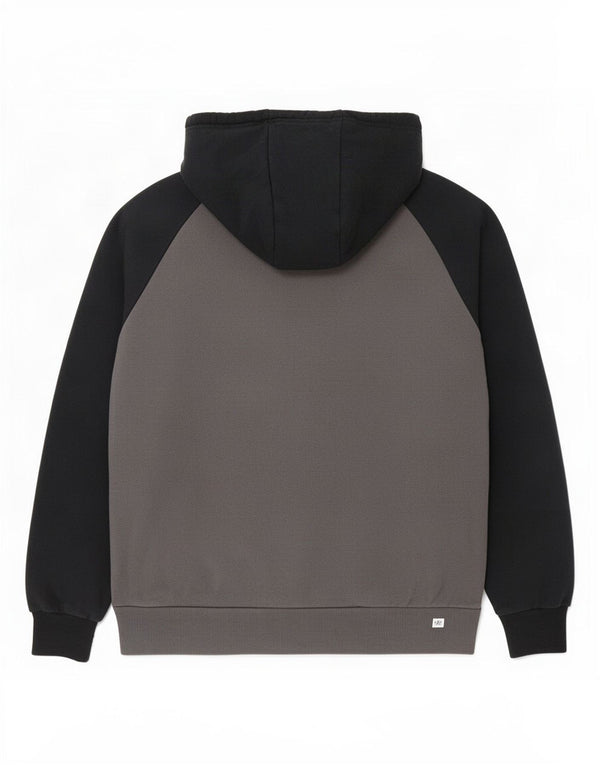 Suéter Ellesse feminino com capuz gráfico grande cinza colorido bloco de algodão