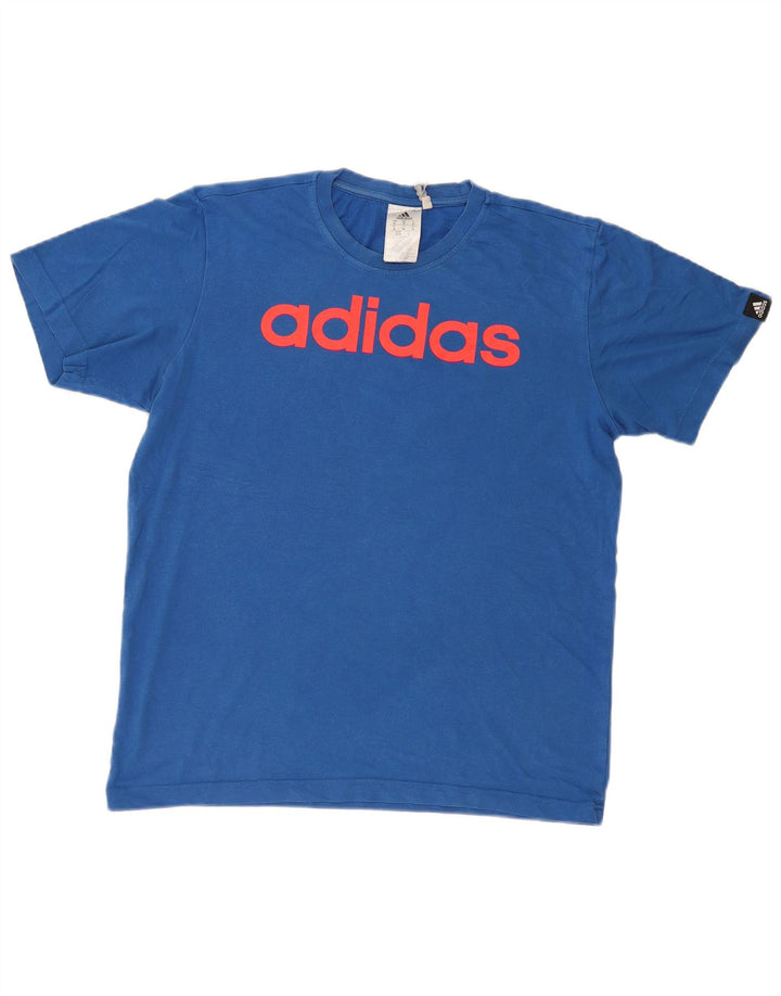 ADIDAS Mens Graphic T-Shirt Top Médio Algodão Azul