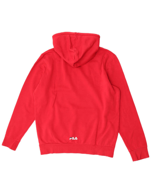 Fila Mens Graphic Hoodie Jumper Médio Vermelho