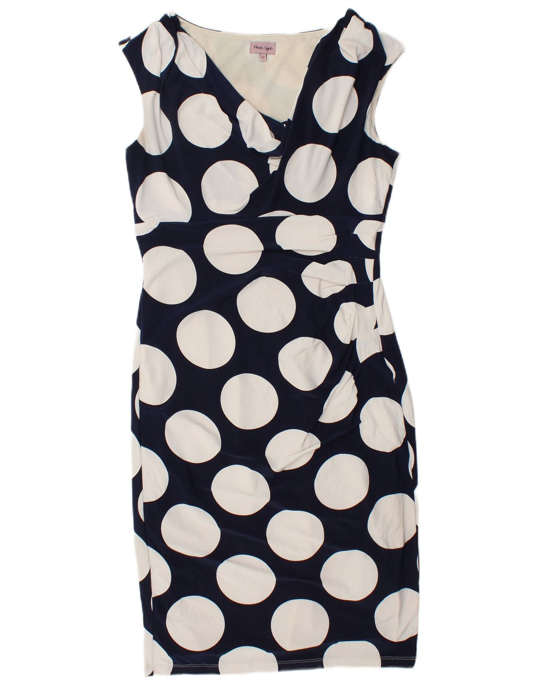 Vestido bodycon feminino Phase Eight UK 12 médio azul marinho bolinhas