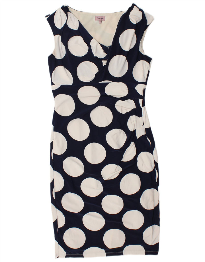 Vestido bodycon feminino Phase Eight UK 12 médio azul marinho bolinhas