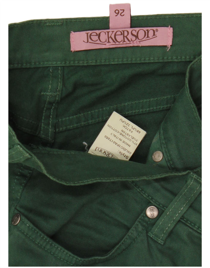 Jeans retos femininos JECKERSON W26 L30 algodão verde
