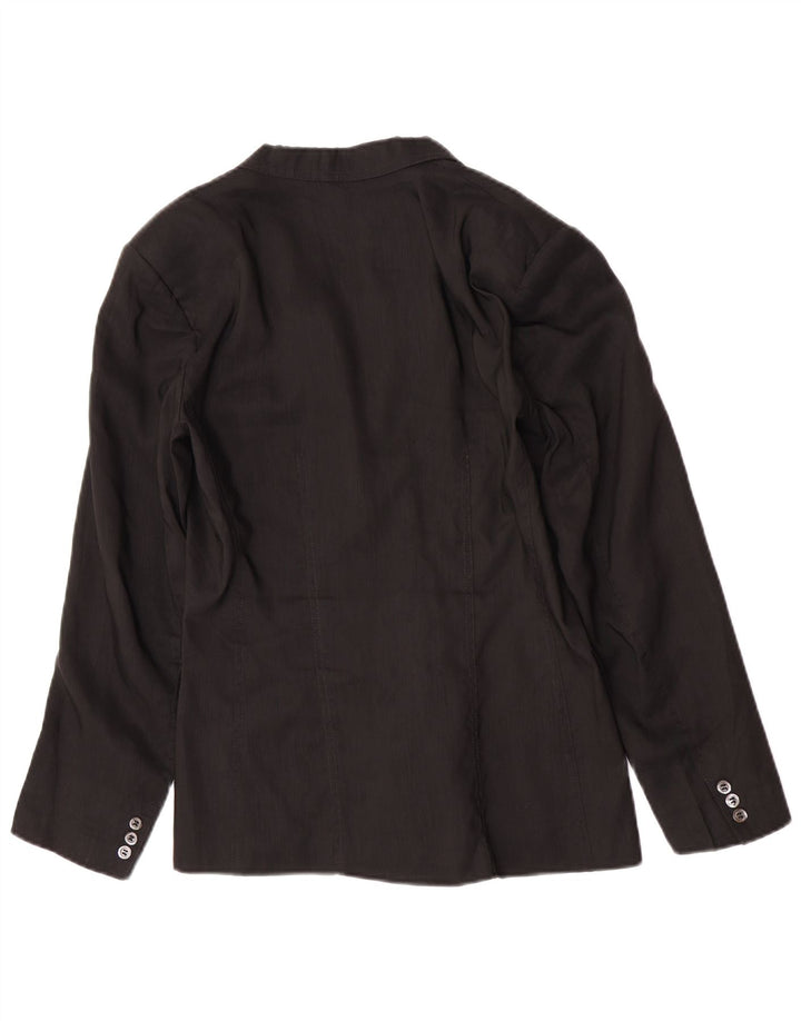Jaqueta blazer feminina Penny Black com 3 botões UK 12 linho preto médio