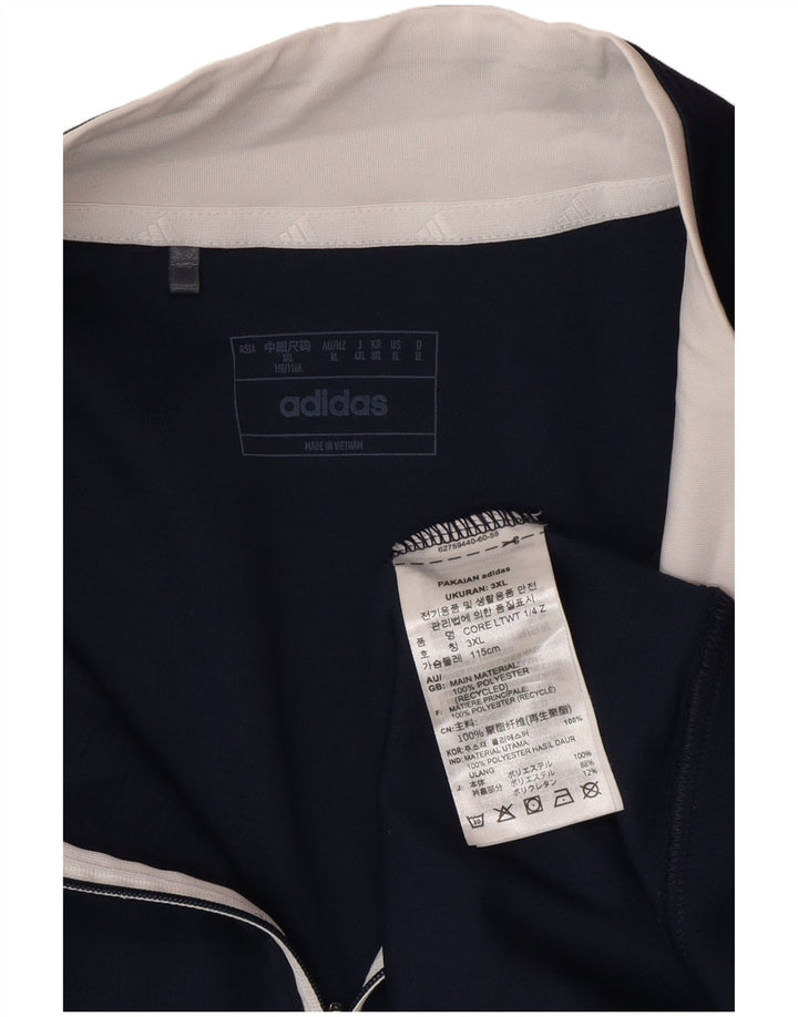 Adidas Mens Zip Neck Moletom Jumper XL Azul Marinho Poliéster