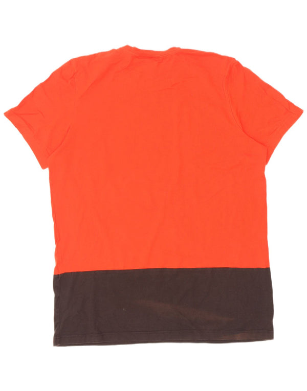 Adidas Mens Graphic T-Shirt Top XL Vermelho Colorblock Algodão