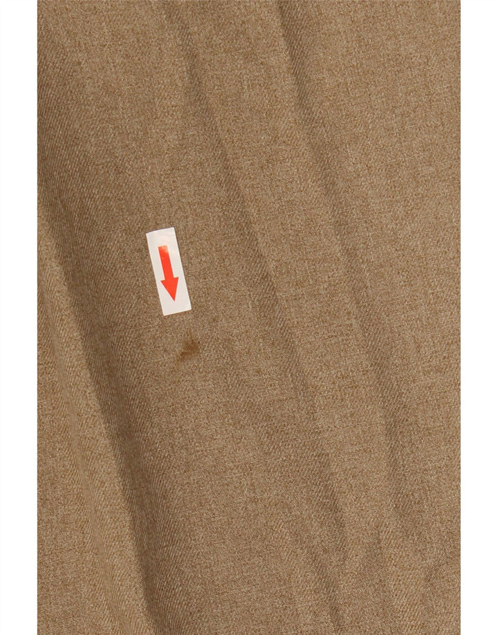 Calça chino reta masculina Marks & Spencer W32 L31 poliéster bege