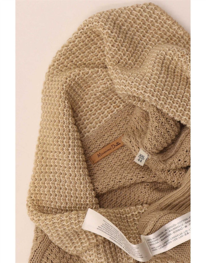 Suéter masculino Massimo Dutti com gola xale 2XL algodão bege