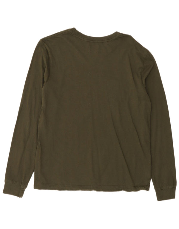 Vans Mens Graphic Top Manga Longa Médio Algodão Cáqui