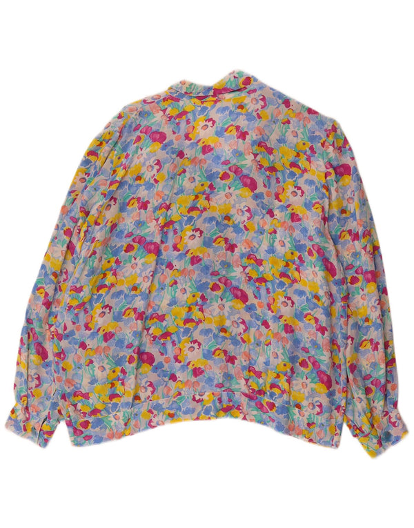 Blusa feminina vintage UK 18 XL multicolorida floral
