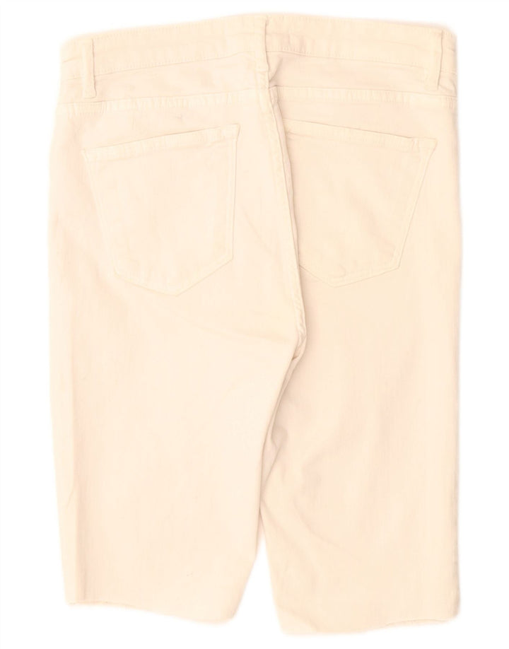 ZARA Bermuda feminina jeans shorts EU 38 pequeno W28 branco