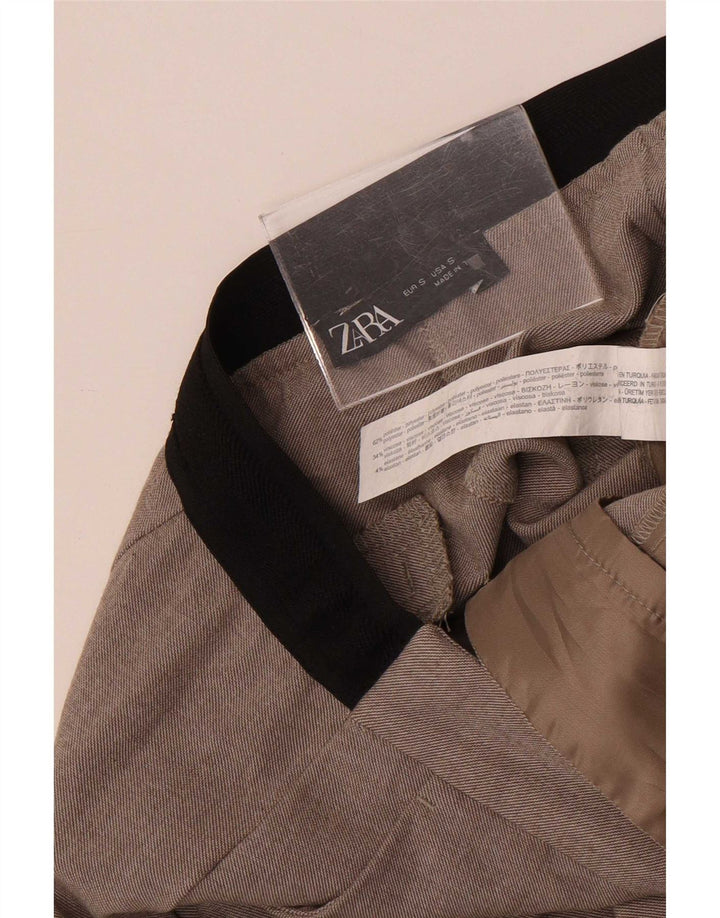 Zara Calça Chino Feminina Slim Pequena W28 L26 Poliéster Cinza