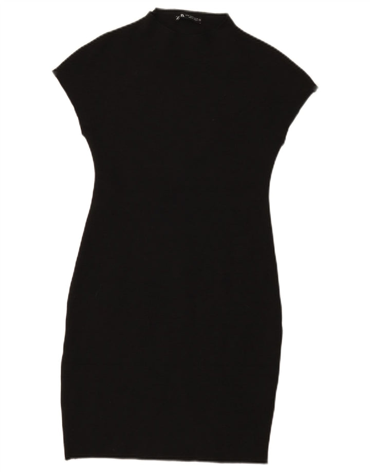 Vestido bodycon feminino Zara Reino Unido 12 viscose preta média