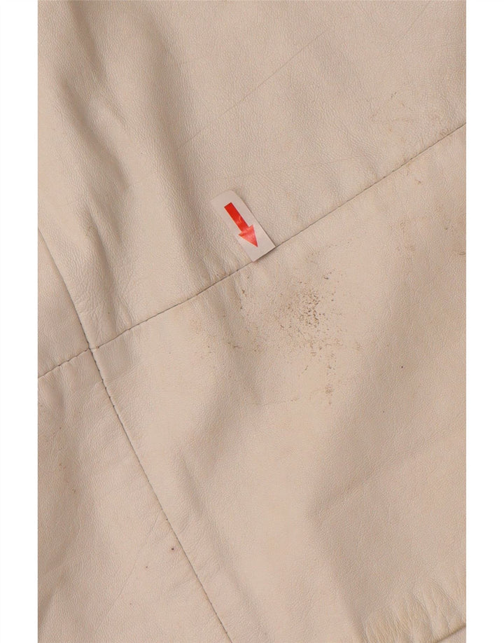 Conjunto de saia feminina vintage de couro de 2 peças Reino Unido 12 médio W26 branco