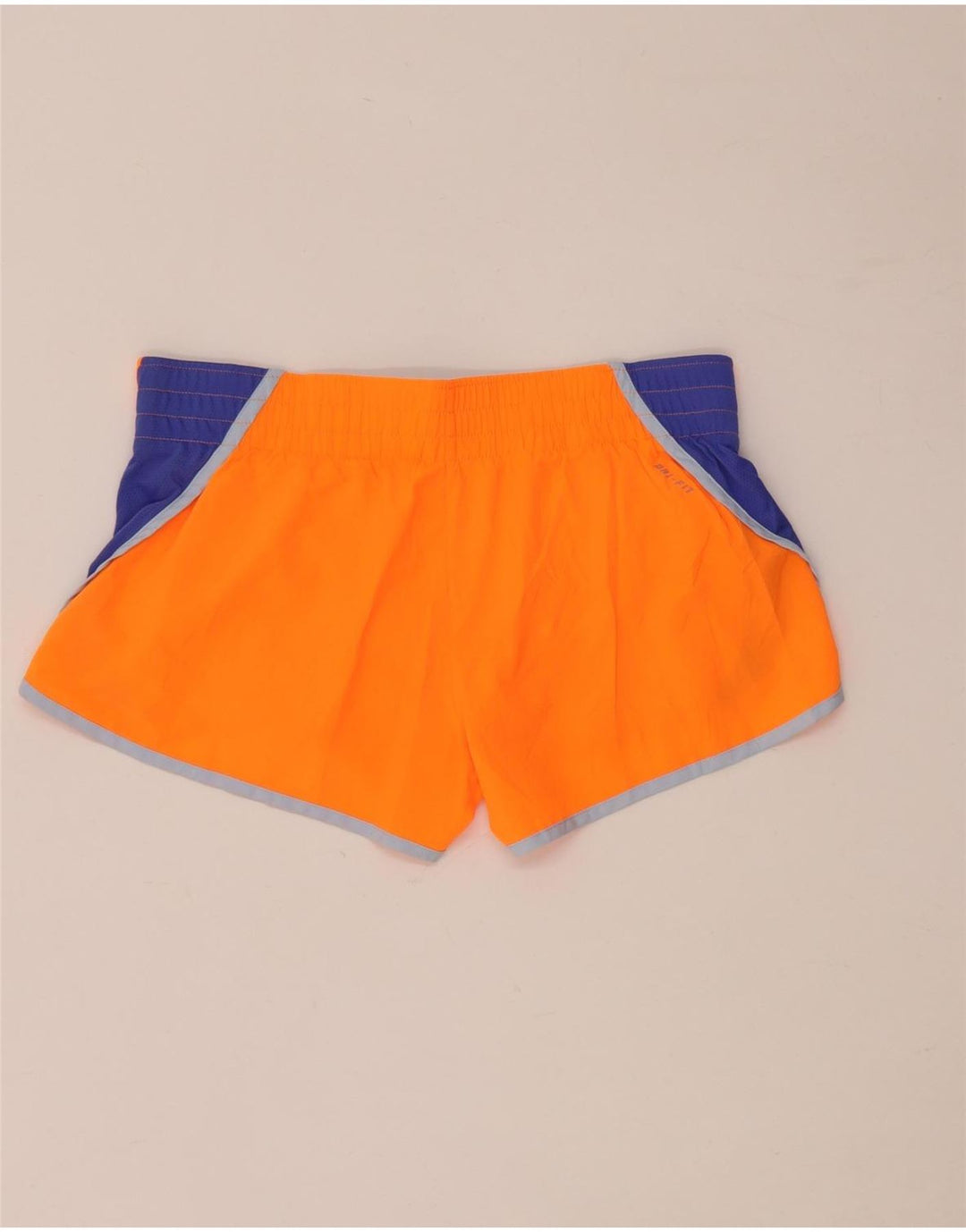 Shorts esportivos femininos Nike Dri Fit UK 14 médio laranja colorblock poliéster