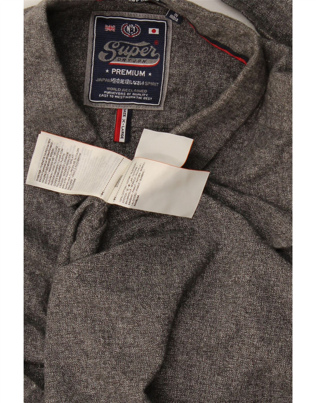 Camisa masculina Superdry XL cinza algodão