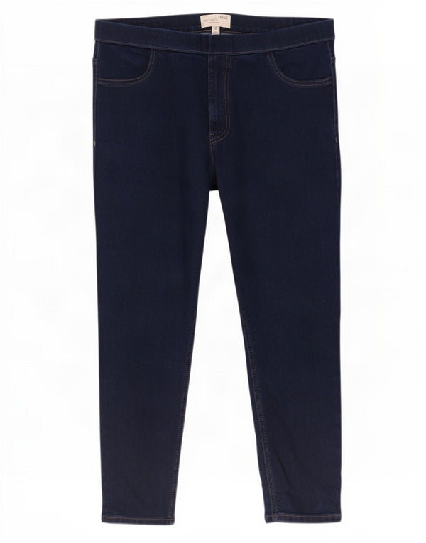 Marks & Spencer Calça Jeans Feminina Crop Jegging Reino Unido 20 2XL W38 L25 Azul Marinho