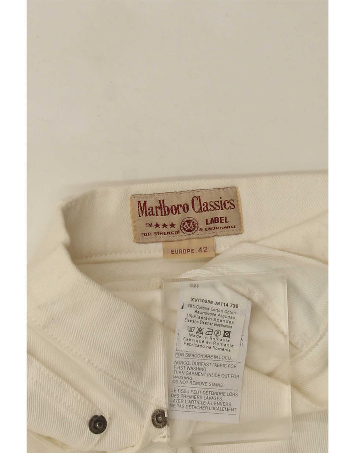Saia jeans feminina Marlboro Classics IT 42 médio W28 algodão branco