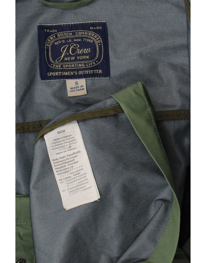Jaqueta utilitária masculina com capuz J. Crew UK 36 poliéster verde pequeno