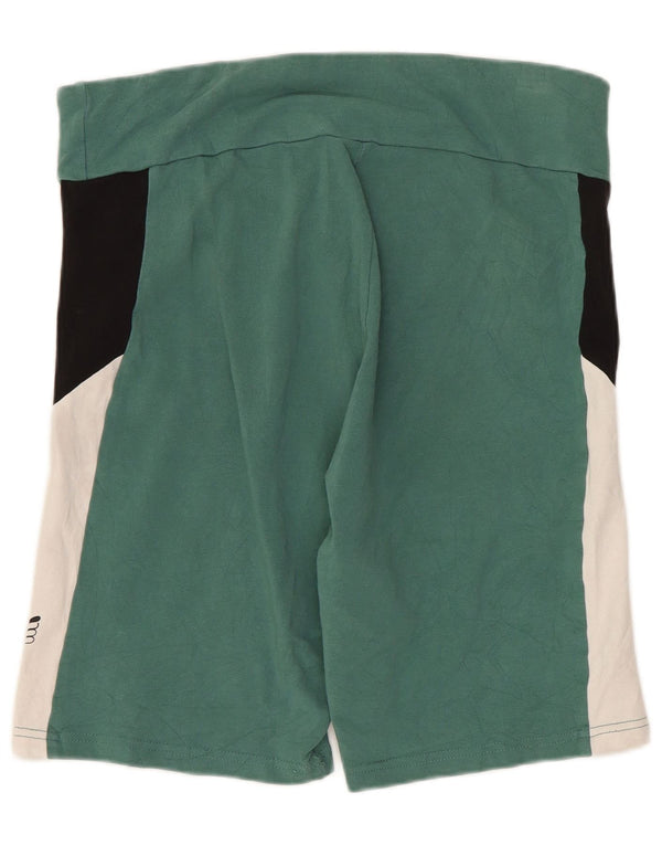 Shorts esportivos femininos Puma UK 14 grande algodão colorblock verde