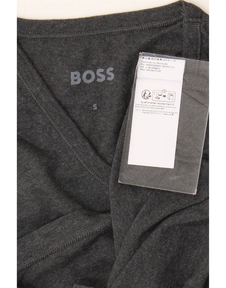 Hugo Boss Mens T-Shirt Top Pequeno Algodão Cinza