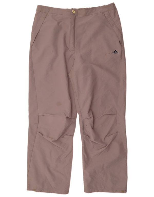 Adidas Mens Straight Chino Calças XL W40 L32 Cinza Poliéster