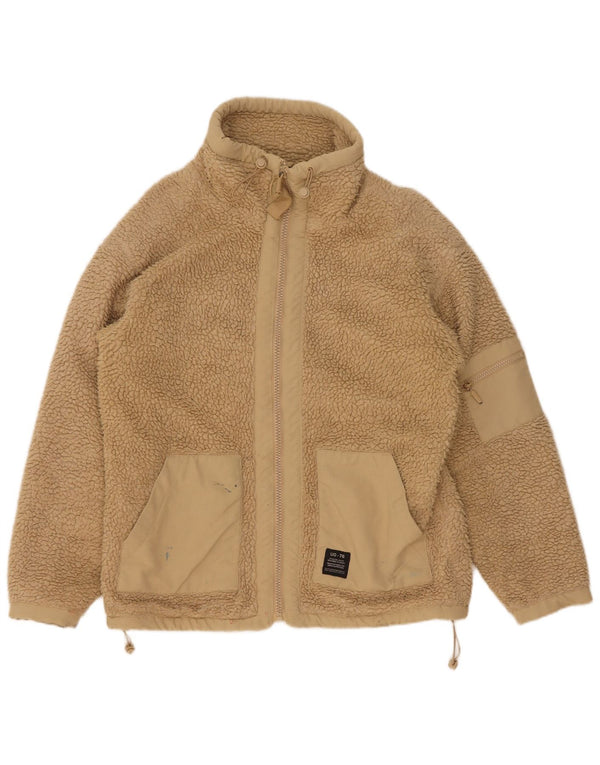 Jaqueta de lã masculina Urban Outfitters Reino Unido 36 poliéster bege pequeno
