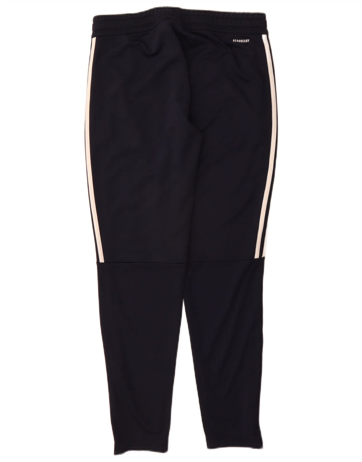 Calça de treino feminina Adidas UK 12/14 médio azul marinho poliéster