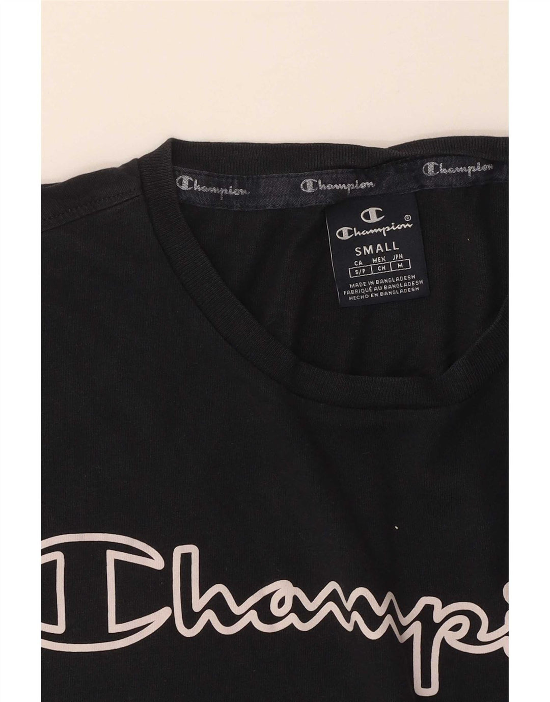 Camiseta gráfica masculina Champion pequena azul marinho