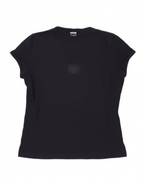 Camiseta feminina Champion Easy Fit Top UK 10 pequena algodão azul marinho