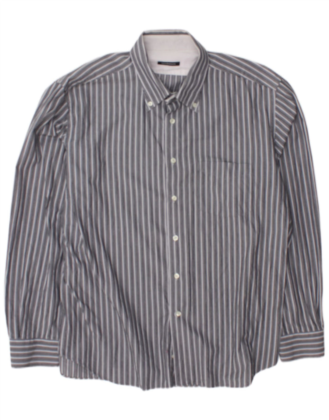 Camisa masculina Roccobarocco tamanho 45 18 2XL cinza listrado