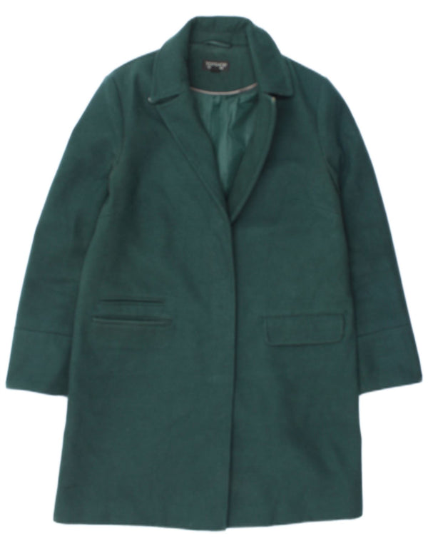 Sobretudo feminino Topshop UK 8 poliéster verde pequeno