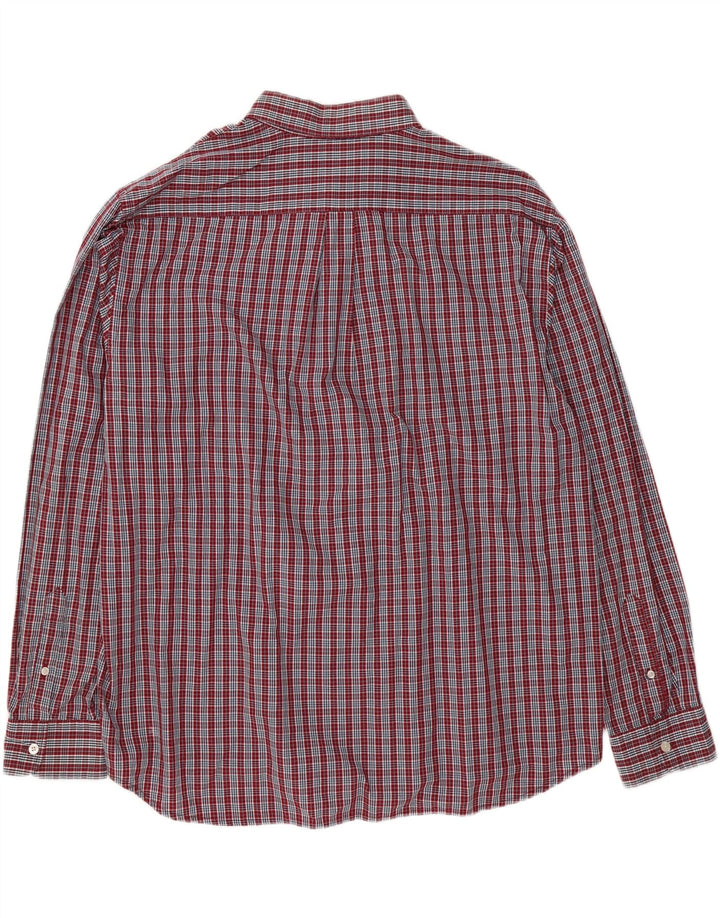 DOCKERS Mens Grant Fit Shirt 2XL Burgundy Check Cotton Vintage Dockers and Second-Hand Dockers from Messina Hembry 