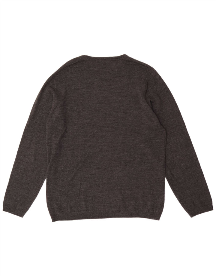 Suéter masculino Marks & Spencer com gola redonda e acrílico cinza médio