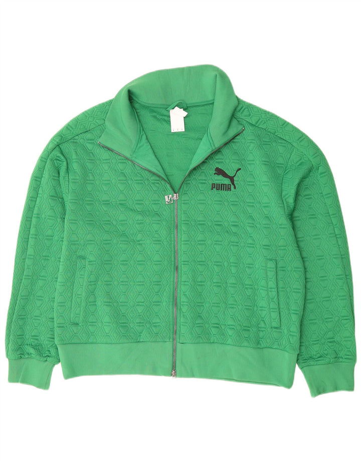 Puma Mens Tracksuit Top Jacket XL Poliéster Geométrico Verde