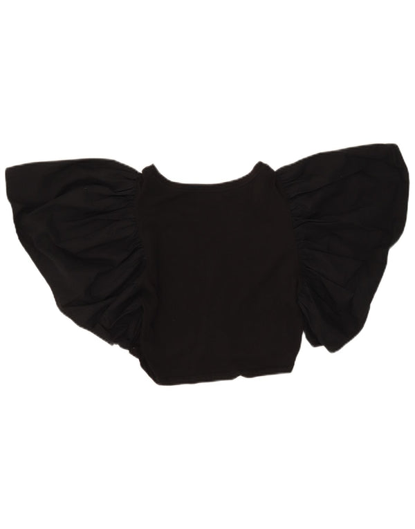 Blusa feminina Zara Batwing Top UK 12 Médio Preto