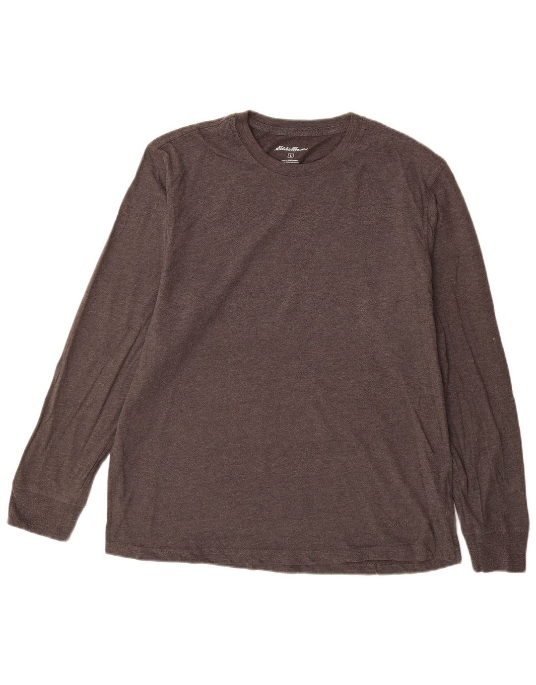 EDDIE BAUER Top masculino de manga comprida grande algodão cinza