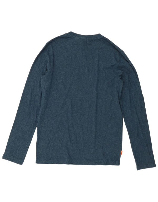 Superdry Mens Top Manga Longa Médio Algodão Azul