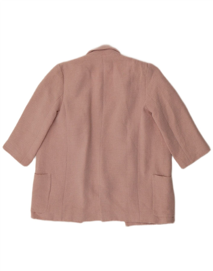 ZARA Jaqueta Blazer Feminina Manga 3/4 Aberta Reino Unido 6 XS Rosa