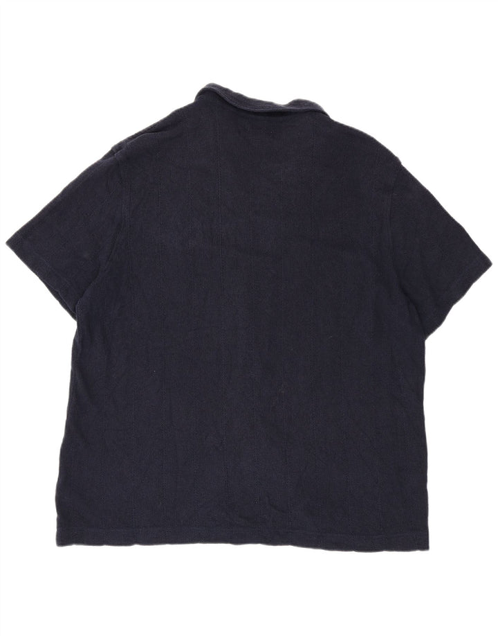 Camisa masculina de manga curta Marks & Spencer 2XL algodão azul marinho