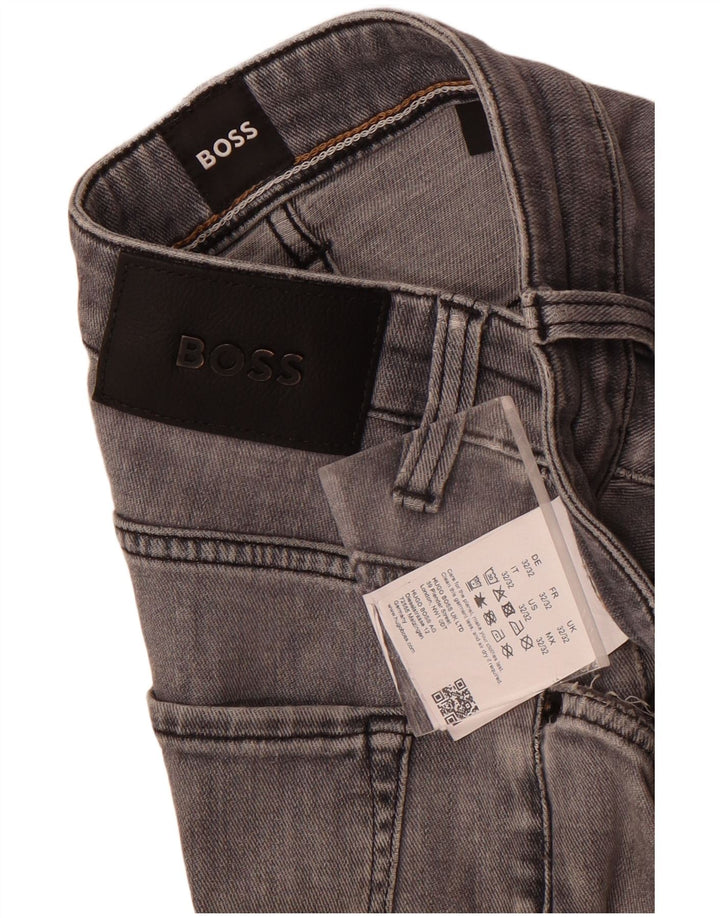 Hugo Boss Mens Slim Jeans Médio Algodão Cinza