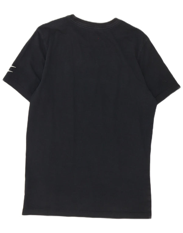 Camiseta Nike masculina Swoosh gráfica top pequeno algodão preto